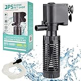 BPS Bomba Sumergible para Acuario con Filtro 4W 400L/H Bomba de Agua Filtrador Tanque para Pecera Estanque Hidropónico 15x7.5 cm BPS-6078