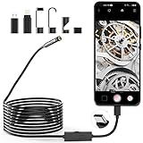 Lightswim Cámara de inspección de Serpiente endoscopio 1920P, boroscopio Tipo C, cámara de Alcance con 8 Luces LED para Android e iOS Smartphone, iPhone, iPad, Samsung (16.5 FT/5M)