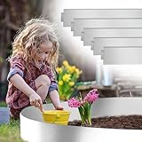 Jopassy - Borde de jardín, 45 m, borde de jardín, altura 18 cm, borde de hierba de metal,borde de cama galvanizado doblado libremente, borde de jardín al aire libre