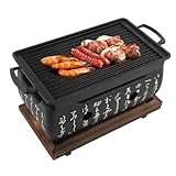 Parrilla Barbacoa Estilo japonés Natudeco Horno Rectangular Cocina Japonesa, Estufa de carbón, Barbacoa Japonesa Estufa Alcohol Parrilla Mesa carbón