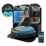 Cecotec Robot Aspirador y Friegasuelos Conga 11090 Spin Revolution Home&Wash con Base de Autovaciado, Autolimpieza y Secado de Fregonas. Navegación Láser Ultrasónica, Motor de Succión 5000 Pa