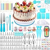 ROELLY Kit Reposteria y Pasteleria de 322 Piezas, Herramientas para Hornear Base Giratoria Tartas, Reposteria Utensilios, con Varios Estilos de Boquillas Manga Pastelera, Hornear, Hacer Pasteles