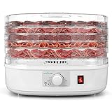 NutriChef Food Dehydrator Machine - Professional Electric Multi-Tier Food Preserver, Meat or Beef Jerky Maker, Fruit & Vegetable Dryer with 5 Stackable Trays, High-Heat Circulation - PKFD06