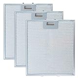 Pack 3 Filtros Metálicos para Campana Extractora de Cocina KE0001781 Compatible con Campanas Fagor, Edesa, Aspes, Balay | 30,5x26,8cm | Color Plateado