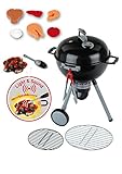 Theo Klein 9401 Barbacoa de Bola Weber Premium con luz y Sonido, con Pila de carbón, tenazas de Barbacoa, Medidas 40 cm x 32 cm x 53 cm, Juguete para niños a Partir de 3 años