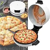 Horno Eléctrico para Pizza Interior, Pizza Casera De 2000 W En 6 Minutos, Máquina para Hacer Pan Árabe De 12 Pulgadas, Olla para Pizza Portátil con Piedra Caliente, Placa Calefactora Antiadherente