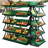 Juego de estantes de metal para frutas y verduras, organizador de 55 pulgadas de alto para mercado de productos frescos, estantes grandes para aperitivos para tiendas de conveniencia y negocios