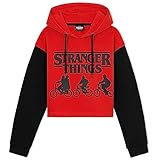 Stranger Things Sudadera Niña y Adolescentes 9-16 Años Sudadera con Capucha Regalos Cumpleaños Niños Colegio (13-14 años, Rojo/Negro)