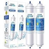 GOLDEN ICEPURE Reemplazo del refrigerador del Filtro de Agua para Samsung DA29-10105J, DA29-10105J HAFEX/EXP, DA99 02131B, WSF-100, EF9603, RS7677FHCSL, 2-Pack Conector de Tubo Integrado