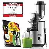 LEBENLANG Extractor de Jugo Lento - Acero Inoxidable & Libre de BPA I Juicer Licuadora para Verduras y Frutas Extractor de Zumos y Verduras I Licuadora Prensado Frio Juicer Machine