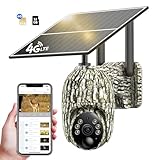 NUASI 4G Camara Vigilancia Exterior, Solar Cámara fototrampeo SIM sin WiFi, 360° Inalámbrico Cámara con 2K Visión Nocturna en Color, PIR Detección de Movimiento, Audio de 2 vías, IP66, 32GB Tarjeta