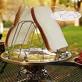 SYXLS Bandeja Plegable De Acero Inoxidable, Mini Tostadora, Tostador De Gas Plegable Para 4 Rebanadas, Hasta 4 Rebanadas, Tostadora De Camping, Outdoor, Picnic, Viajes y Rv,Accesorios Camping
