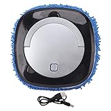 Robot para Fregar Pisos, Máquina Automática para Fregar Pisos, Robot Inalámbrico para Fregar Pisos de Alta Eficiencia, Robots para Fregar Automáticamente con Aspiradora con Tanque de Agua(Plata)