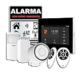 Kit DE Alarma Piso 4ª Gen. NO Todas Son Iguales gsm 4G Y WiFi. Pantalla TACTIL. (100% Valida para VIVIENDAS SIN Internet) Pantalla Táctil, Compatible Alexa y Google