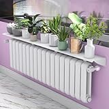 GXHYSW Estante Radiador Sin Agujeros, Balda Radiador Antihumo Antipolvo Cubre Radiadores Cubreradiador Blanco Modernos de Aleación de Aluminio con Soporte de 5 cm para Casa Oficina, 60CM