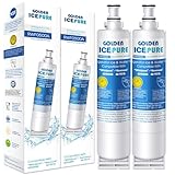 Reemplazo del Filtro de Agua del refrigerador ICEPURE Dorado para Whirlpool Whirlpool SBS002 S20BRS 4396508 481281729632 SBS004 EDR5RXD1 Kenmore 46-9908 46-9908 46-9010 Paquete de 2 (con factura)