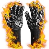 Herreicher Guantes para Barbacoa Nuevo 2024 - Resistentes al Calor 800 Grados Guantes de Horno Antideslizantes Superficie Guantes de Olla Guantes ignífugos para Barbacoa Guantes de Cocina