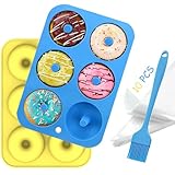 Aoibeely Molde para Donut de Silicona, 2 Piezas Moldes Silicona Reposteria,10 Piezas Bolsas de Pastelería, Solía ​​Hacer para Pasteles, Galletas, Bagels, Muffins (A)