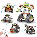 Robot Technic de Control Remoto para niños, Kit de construcción de Tanques 5 en 1 con aplicación y Control Remoto, 604 Piezas, Regalo de cumpleaños para niños de 8, 9, 10, 11 y 12 （Amarillo Verde）
