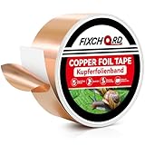 FIXCHORD Cinta de Cobre Repelente de Babosas, Cinta para Babosas, Cinta de Barrera Antibabosas, Cinta Autoadhesiva Repelente de Babosas y Caracoles, Control Humanitario de Babosas y Caracoles 20M*50mm