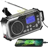 Duronic SDAB1 Radio Solar - Dab+ FM con Bluetooth, Batería o 3 Pilas AAA Carga Solar o Manivela, Radio Digital Linterna Alarma SOS Camping Senderismo Aire Libre Emergencias