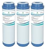 3X GAC-10 AquaHouse - Cartucho de filtro de agua de carbón activado granular GAC para ósmosis inversa, casa entera, agua potable