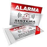 Imaggge.com - Pegatinas disuasorias Alarma - Sistema electronico - Juego de 12 - Dimensiones 8,5 x 5,5 cm