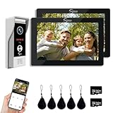 ANJIELO SMART Cámara de Video Timbre 1080P con Pantalla táctil de 10 Pulgadas, intercomunicador de Timbre de Video, Compatible con grabación automática de visión Nocturna infrarroja (black2)