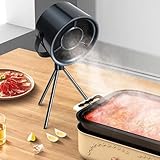 Campana extractora portátil para el hogar, campana extractora de 3 velocidades con filtros reemplazables para fondue de cocina, barbacoa (negro gris+4 pantallas de filtro)
