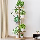 Zstar Soporte para plantas con 6 niveles, estantería de metal para plantas, varios niveles, banco de flores, escalera para plantas, estantería de pie para interior, jardín, balcón, decoración, dorado