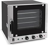 MBH - Horno de convección profesional VAPOR + GRILL de 4 bandejas 435x315 mm para hostelería. Horno eléctrico industrial para bar, restaurante, bollería y repostería..