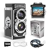 CHUZHAO Mini Cámara Digital Retro, 1080P FHD Vídeo 12MP Enfoque Automático Cámara de Fotos, Camara Digital Vintage Compacta con Tarjeta de 16GB, Principiantes, Adolescentes, niños y Adultos