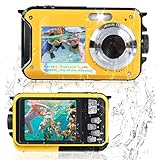 Camara Acuatica, Comius Sharp Camara Acuatica Sumergible para Niños 10FT 30MP Foto FHD Video 16X Digital Zoom con Tarjeta Memoria 32 G y Selfie Doble Pantalla para Selfie Bajo el Agua, Buceo, Natación