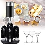 YXYLJOZ Lavadora de Copas de Vino,Lavadora automática de Vidrio,máquina pulidora de Copas de Vino eléctrica Comercial Vertical de 5 cepillos