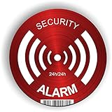 imaggge - Placa rígida de alarma – Con “Security Alarm” – Redonda, de 15 cm – Ultrarresistente – Aluminio (sin PVC) – Para indicar un sistema de monitoreo/cámara – para pared, poste y valla