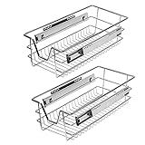 Jopassy Cajón telescópico de cocina de 30 cm, cajón de cocina, cajón extraíble para armario de cocina, cajones de metal empotrables para lavavajillas, armario y cajones extensibles, 2 unidades
