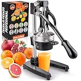 Zulay Kitchen Exprimidor de cítricos profesional para naranja, limón y lima - prensa manual de metal con soporte