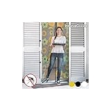 InnovaGoods Cortina Mosquitera | Mosquiteras de Ventana, Mosquitera Puerta, Malla Metalica, Cortinas para Puertas Exteriores, Negro, Blanco, Flores