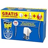 Raid Eléctrico Anti Mosquitos Comunes y Tigre 90 Noches con Aplicador y 2 Recambios - 54 Mililitros (2 x 27ml), El embalaje puede variar