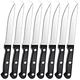 Pleafind Cuchillos para bistec, cuchillos de carne, 8 piezas cuchillos de mesa de acero inoxidable, juego de cuchillos bistec, cubiertos para bistec de cocina, apto para lavavajillas