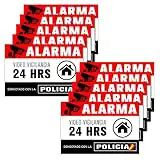 Pegatina alarma securitas - Cartel zona videovigilada adhesivo - Pegatinas Aviso a la Policía - Placa videovigilancia – 14,8 x 10,5 cm (10)