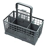 CABLEPELADO - Cesta universal para cuberteria - lavavajillas - lavaplatos - secador - escurridor - asa desmontable - medida standar - 7 compartimentos color gris