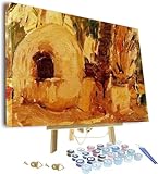 Joaquín Sorolla - Pintura por números para adultos, horno de palmera Elche enmarcada y caballete, kit de pintura acrílica para decoración de hogar lienzo