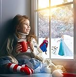 Disney - Pegatinas para ventana, diseño de copo de nieve congelado, tamaño 30 x 30 cm, 2 hojas para habitación de los niños, habitación de bebé, ventana, imagen para ventana