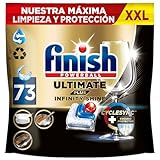 Finish Ultimate Plus Infinity Shine, Pastillas para el Lavavajillas, Limpieza intensiva, brillo diamante + protección vajilla, 73 Pastillas