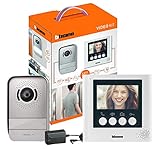 Kit videoportero BTicino 316913, compuesto de un monitor de vídeo interior con pantalla a color de 4,3 pulgadas e interfono exterior de visión nocturna gran angular, acabado blanco.