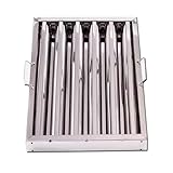 Filtro Campana Extractora Industrial De Acero Inoxidable – Filtros Extractor Cocina Duraderos Y Resistentes, Diseño Con Deflectores Inclinados Para Atrapar Grasa, Dimensiones 490 X 490 X 50 mm
