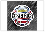 Imán para nevera con diseño de la bandera de Costa Rica y volcán Arenal