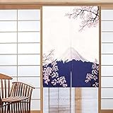 CoolChange Cortina japonesa para puerta, 80 x 130 cm, incluye barra tensora, puerta Noren de tela, diseño: Monte Fuji