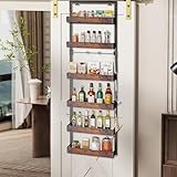 Whemyreat Organizador de 6 pisos en la puerta, estante de cocina, estantería de metal, estantería para colgar en la puerta con 6 cestas extraíbles y 12 ganchos, sistema de organización de